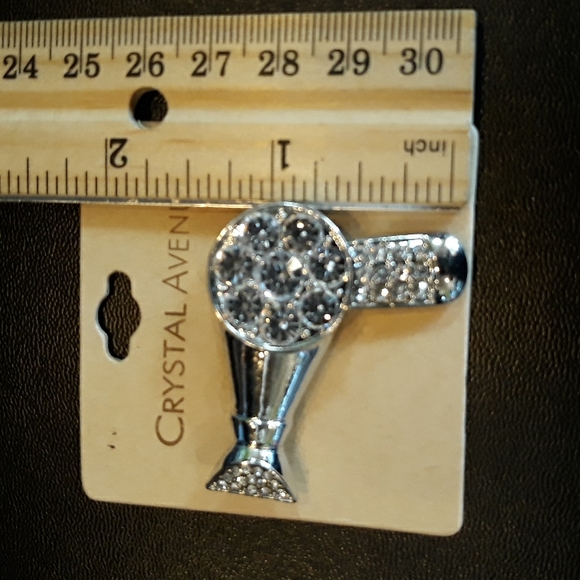 3 For $15 Blow Dryer Rhinestone Pin / Brooch - Picture 2 of 4